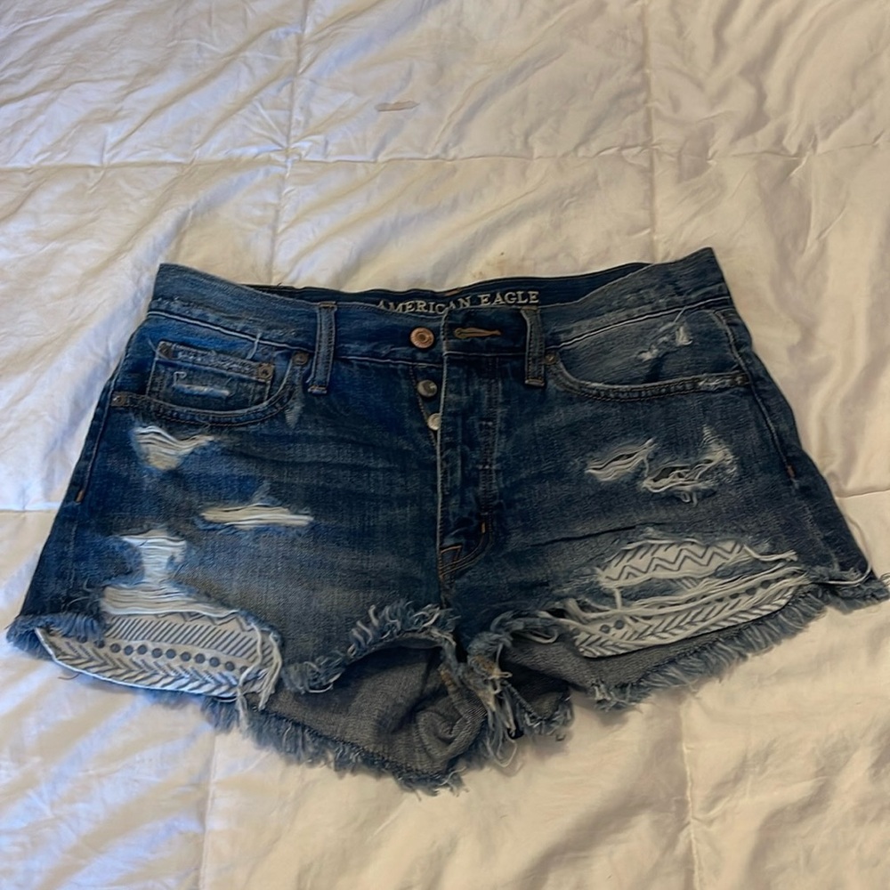 Women’s American Eagle Jean Shorts, size 6, Dark Wash